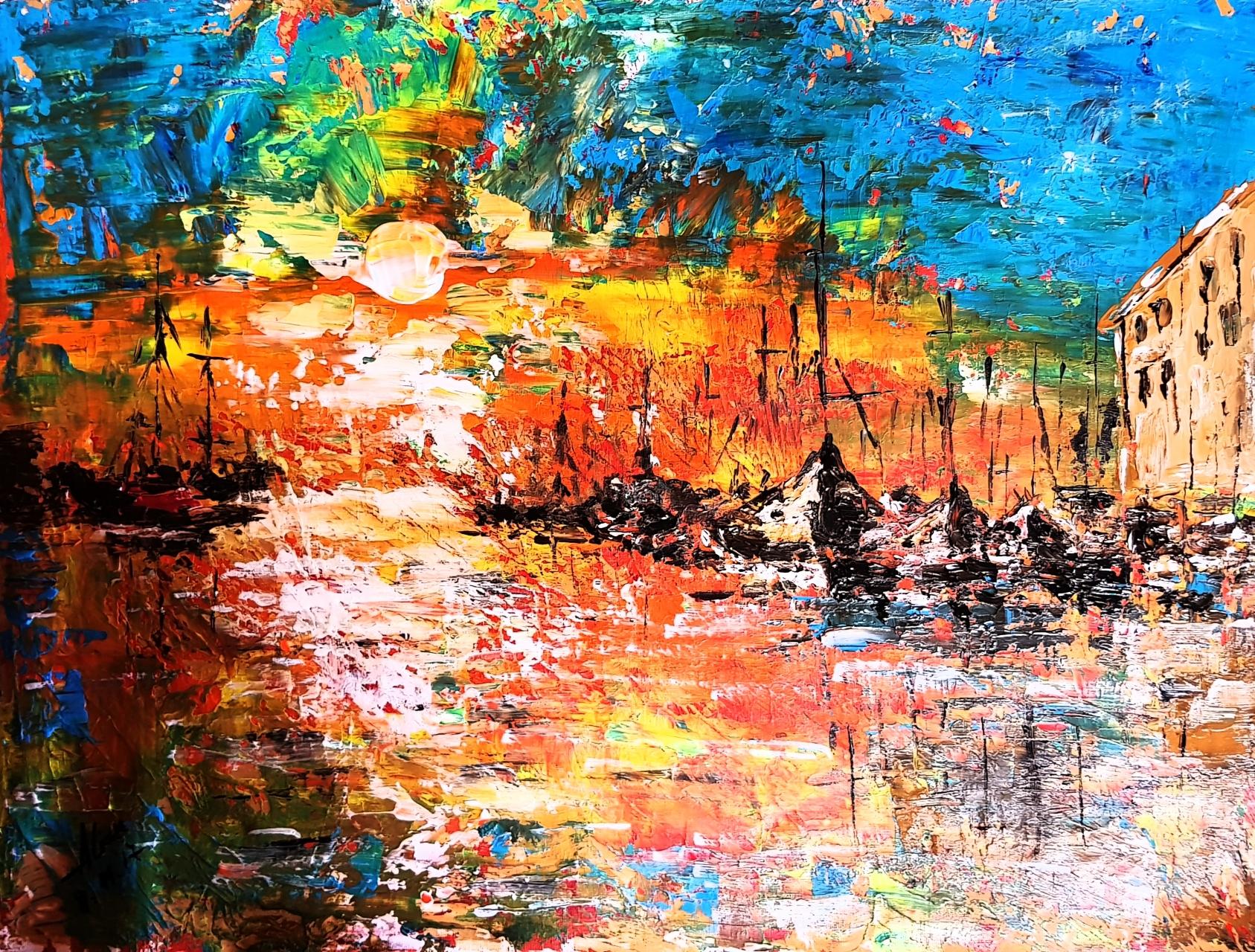 ArteDiAlina.com painting: Red sunset